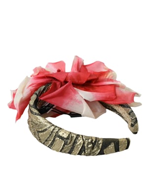 Multicolor Blumenapplikation Seiden Damen Haarband Diadem
