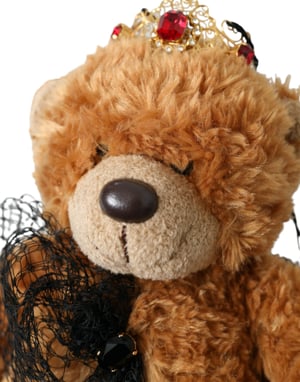 Brauner Teddybär Goldene Kristallkrone Haarband Diadem