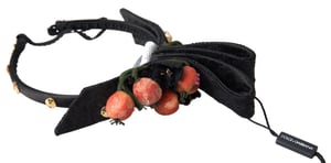 Schwarzes Diadem mit mehrfarbigen Feigenfrucht-Kristallen Haarband