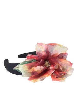 Rosenpinke Seidenblumen Schwarze Tiara Damen Haarband Diadem