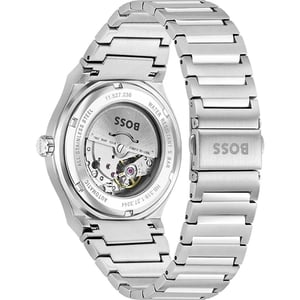 Graue Edelstahl-Armbanduhr