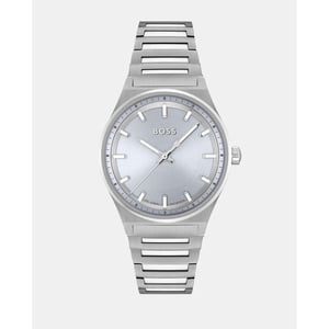Silberne Edelstahl-Armbanduhr
