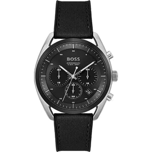 Schwarze synthetische Armbanduhr