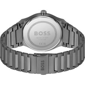 Graue Edelstahl-Armbanduhr