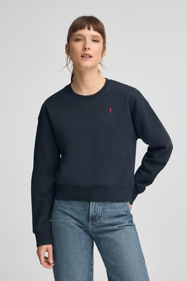 Sweatshirt marineblau im Boxy Fit mit Rigby Go-Logo