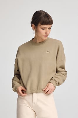 Sweatshirt hellbraun im Loose Fit mit Polo Club-Logo