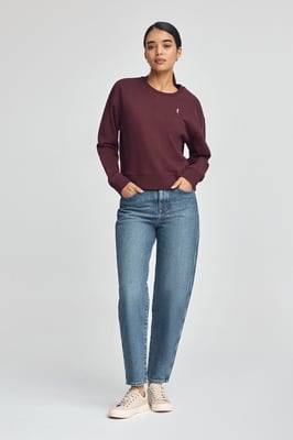 Sweatshirt burgunderrot im Boxy Fit mit Rigby Go-Logo