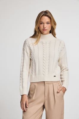 Grobstrick-Pullover Serena ecru