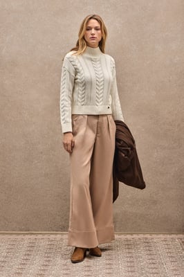 Grobstrick-Pullover Serena ecru