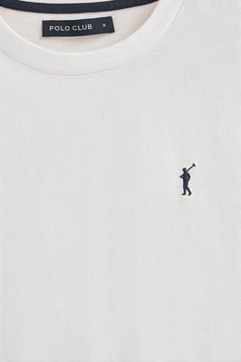 Zweierpack Herren-T-Shirts weiß und schwarz mit langen Ärmeln und gesticktem Rigby Go-Logo