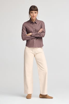 Hemd rosa taupe im Slim Fit mit Rigby Go-Logo