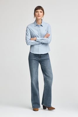 Hemd hellblau im Slim Fit mit Rigby Go-Logo