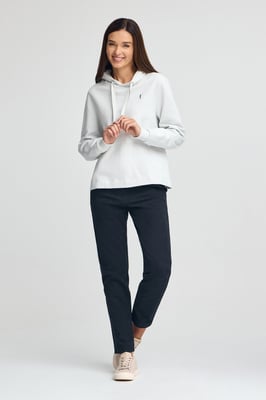 Sweatshirt eisblau mit Kapuze und Rigby Go-Logo