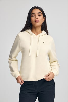 Sweatshirt ecru mit Kapuze und Rigby Go-Logo