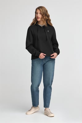 Sweatshirt schwarz mit Kapuze und Rigby Go-Logo