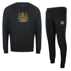 Aquascutum - Iconic Crest - Schwarzes Trainingsanzug-set Mit Rundhalsausschnitt