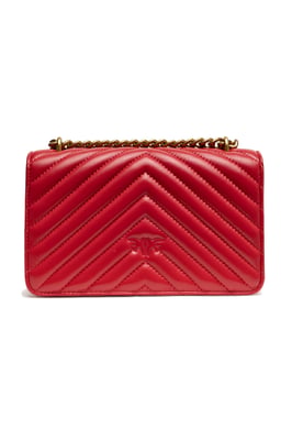 Rote Leder Love One Mini Umhängetasche