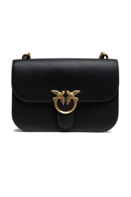 Schwarze Leder Love Bell Klassische Schultertasche