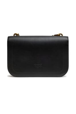 Schwarze Leder Love Bell Klassische Schultertasche