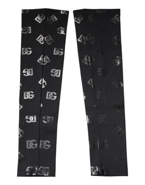 Schwarze DG Logo Monogramm Wolle Stretch Armstützen
