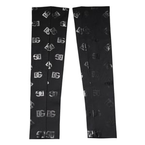 Schwarze DG Logo Monogramm Wolle Stretch Armstützen