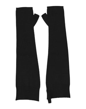Schwarze Jungfrauwoll-Strickhandschuhe für Männer ohne Finger