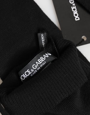 Schwarze Jungfrauwoll-Strickhandschuhe für Männer ohne Finger