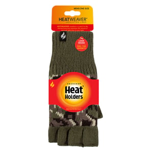 Herren warme 3,2 TOG Fleecegefütterte Winterthermo-Fingerhandschuhe in Khaki und Marineblau