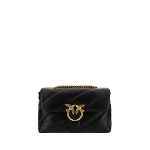 Schwarze Kalbsleder Bos Taurus Schultertasche