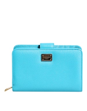 Hellblaues Leder Bifold Continental Clutch Wallet