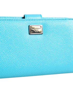 Hellblaues Leder Bifold Continental Clutch Wallet