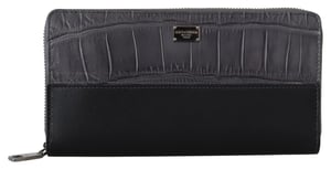 Dolce & Gabbana Black Zip autour de l'embrayage continental Portefeuille masculin