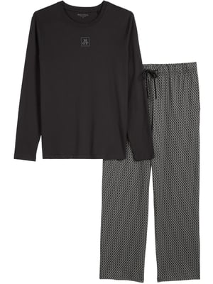 Marc O'Polo Herren Pyjama Blend & Pair CottonSchlafanzug, Pyjama Set, Nachtwäsche