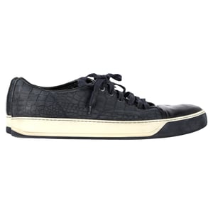 Lanvin DBB1 Krokodil-Prägung Sneakers aus marineblauem Leder
