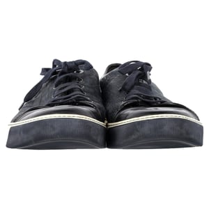 Lanvin DBB1 Krokodil-Prägung Sneakers aus marineblauem Leder