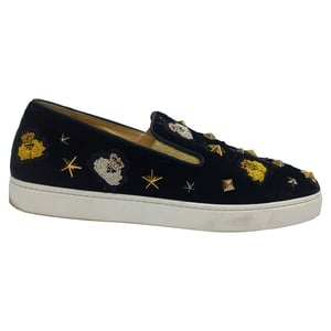 Christian Louboutin Miss Academy Slip-On Sneakers in schwarzem Samt