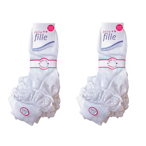 6er Pack Baby-Mädchen Weiße Weiche Rüschensocken mit Spitze