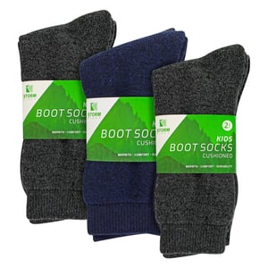 6er-Pack Jungen-Wertstiefelsocken | Outdoor-Wandersocken für Wärme