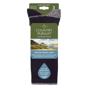 3 Paar Herren wasserabweisende mittelgewichtige Outdoor-Socken für Wandern & Gehen