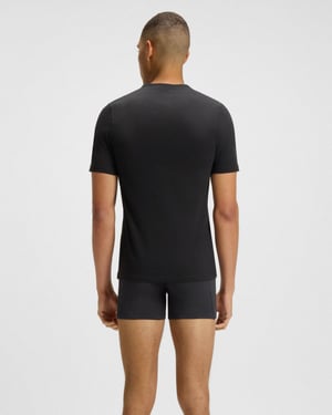 Dunkelgrünes T-Shirt mit besticktem Logo (3er-Pack)