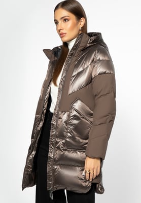 Wittchen Damen-Daunenmantel mit Kapuze, Beige