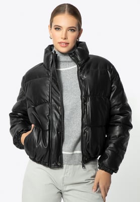 Wittchen Damen-PUFFjacke aus schwarzem Kunstleder