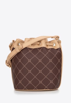 Wittchen Damen-Beuteltasche aus monogrammiertem Öko-Leder, Braun