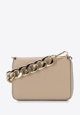 Wittchen Mini-Handtasche für Damen aus Leder mit dicker Kette, beige