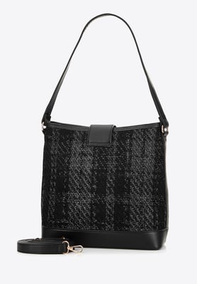 Wittchen Damen-Tasche aus Bouclé-Stoff, Schwarz, Polyester