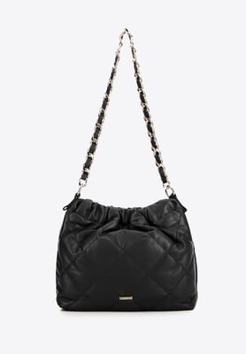 Wittchen Damen-Handtasche aus schwarzem Kunstleder mit Kette