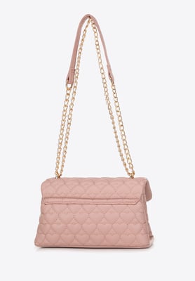 Wittchen Mini-Handtasche für Damen, gesteppt mit Herzen, rosa Öko-Leder