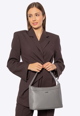 Wittchen Damen-Schultertasche aus grauem und silbernem Öko-Leder