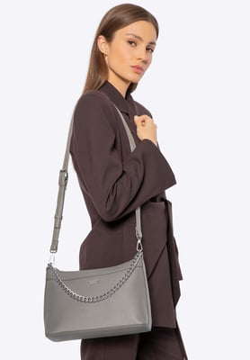 Wittchen Damen-Schultertasche aus grauem und silbernem Öko-Leder