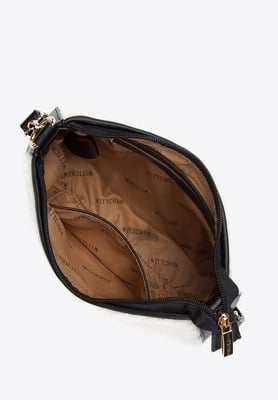Wittchen Damen-Baguette-Handtasche mit Kunstfell, klein, cremefarben und schwarz